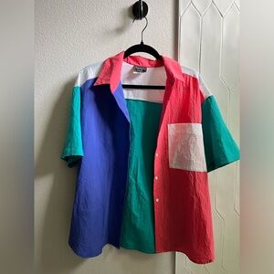 Multicolor vintage lightweight button down